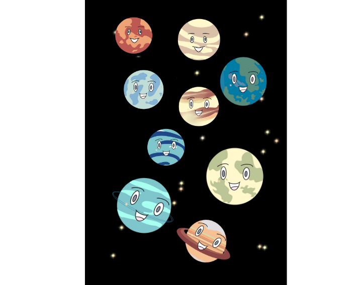 All planets illustration